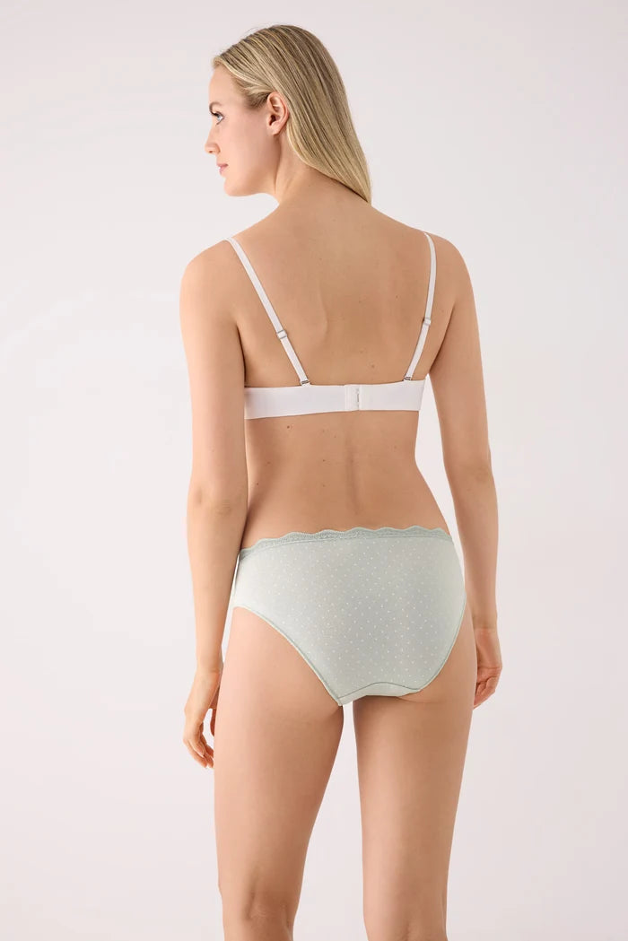 Pack 2 bragas midi mujer Ysabel Mora algodón con encaje rosa y verde