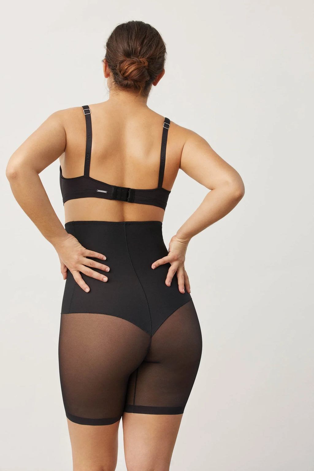 FAJA ALTA ABDOMINAL REDUCTORA TEJIDO DE TUL COMPRESIÓN MEDIA