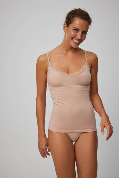 CAMISETA INTERIOR LENCERA TIRANTE FINO ALGODON MUJER