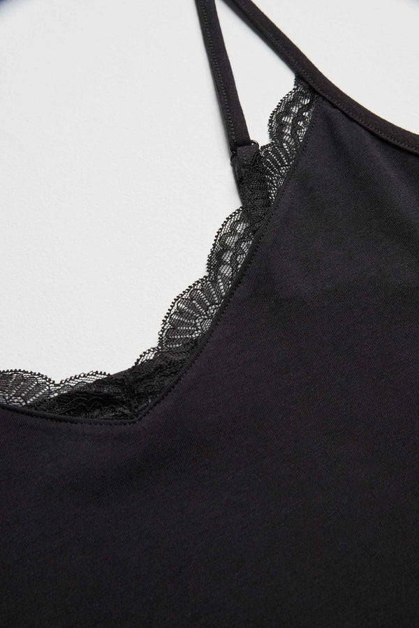 CAMISETA INTERIOR LENCERA TIRANTE FINO ALGODON MUJER