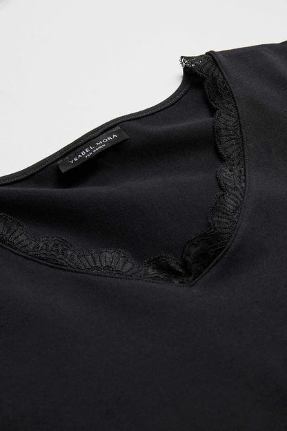 CAMISETA LENCERA MANGA LARGA ALGODON MUJER