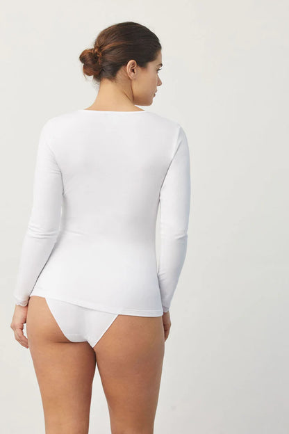 CAMISETA LENCERA MANGA LARGA ALGODON MUJER