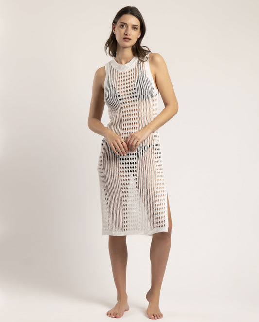 VESTIDO SIN MANGAS CALADO OPEN KNIT