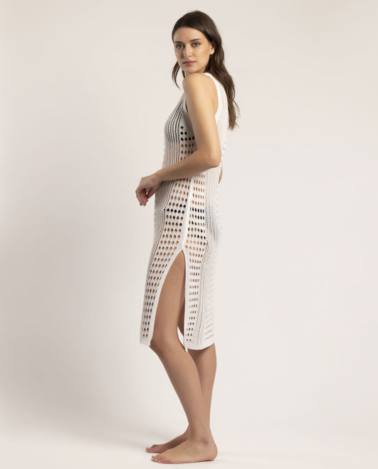VESTIDO SIN MANGAS CALADO OPEN KNIT