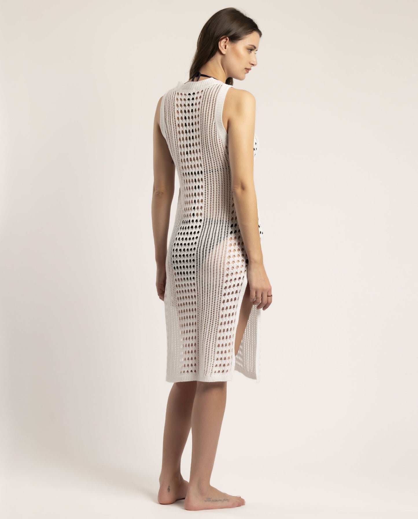 VESTIDO SIN MANGAS CALADO OPEN KNIT