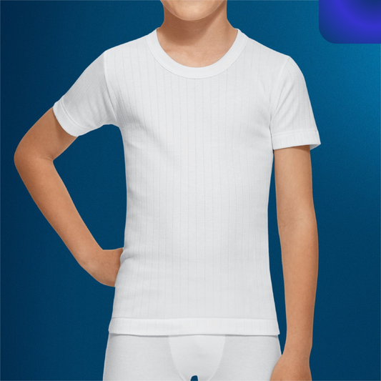 CAMISETA INTERIOR TÉRMICA CANALÉ ALGODÓN MANGA CORTA NIÑO