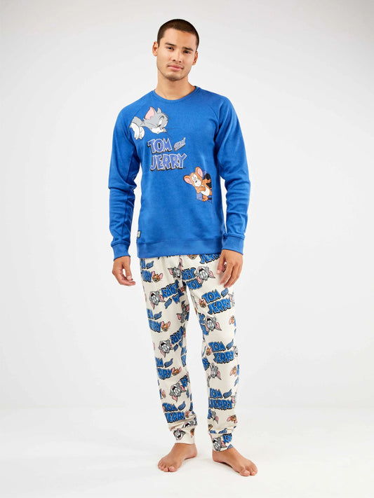 PIJAMA MANGA LARGA HOMBRE TOM & JERRY BLUE GAME