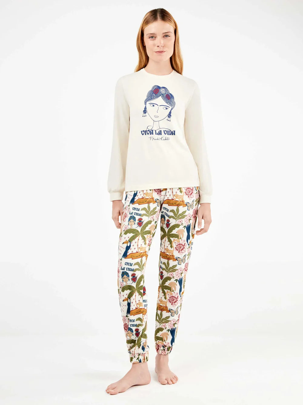PIJAMA MANGA LARGA MUJER VIVA LA VIDA FRIDA KAHLO