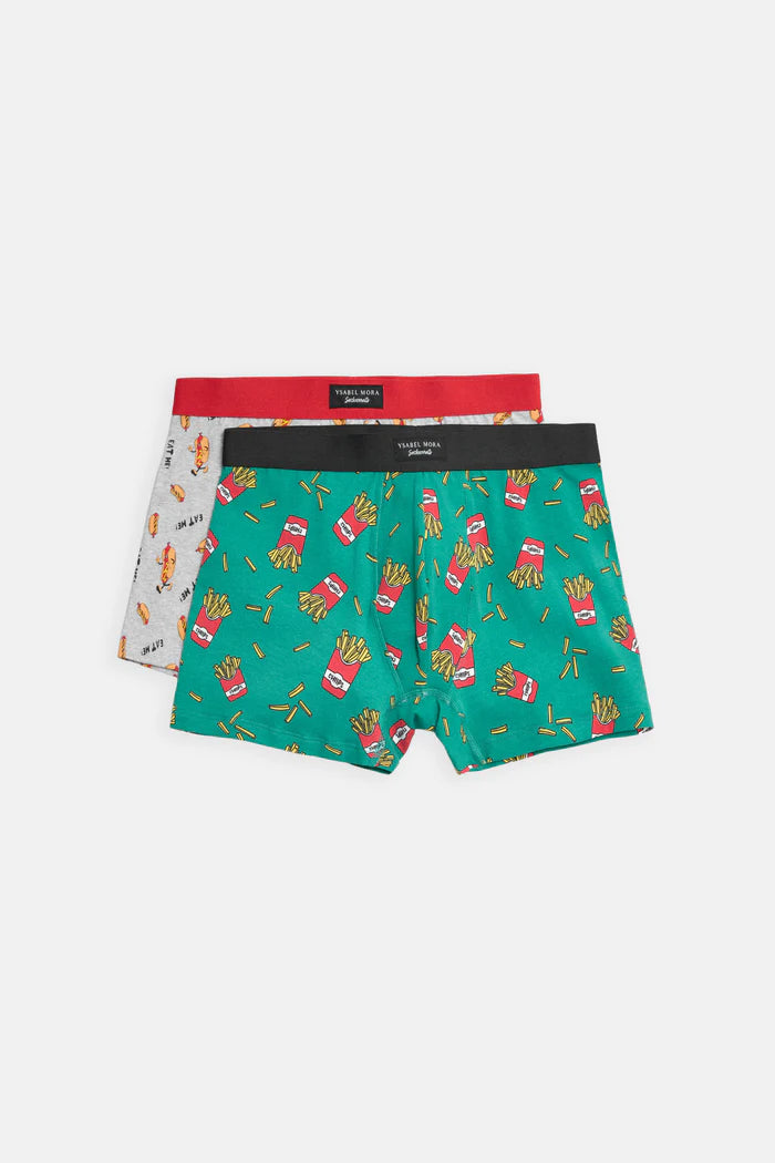 PACK-2 BOXERS SHORT MIDI ESTAMPADO FAST FOOD 20439