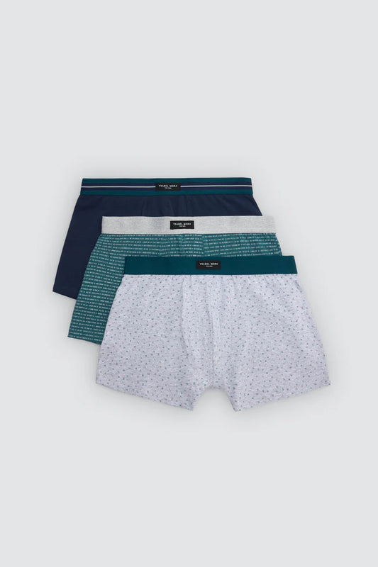 PACK-3 BOXERS SHORT MIDI BASIC PRINTS