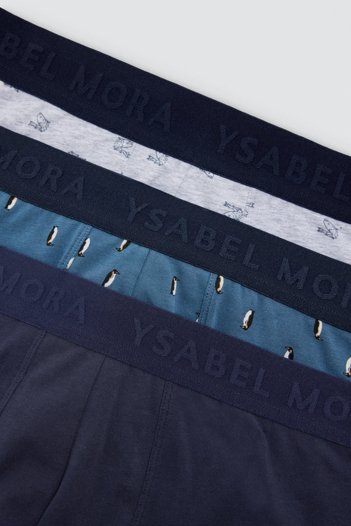 Pack de 3 bóxers para hombre Ysabel Mora de algodón con estampados