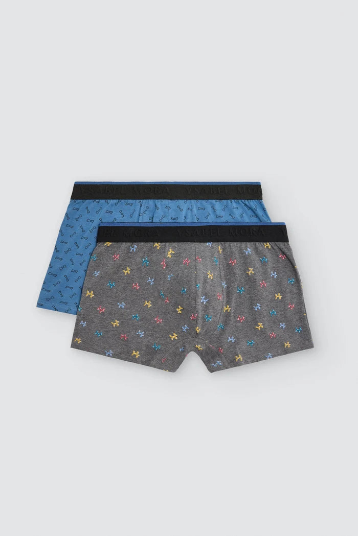 Pack 2 bóxers hombre algodón perros globo y huesos