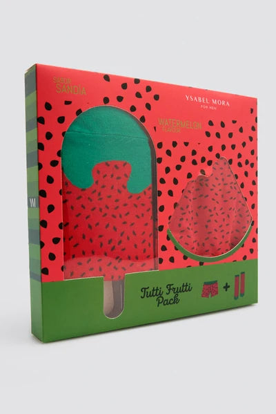 Pack regalo hombre bóxer y calcetines sandía