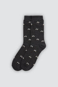 Calcetines hombre gris oscuro con motos