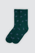 Calcetines hombre sin puño verde con animales