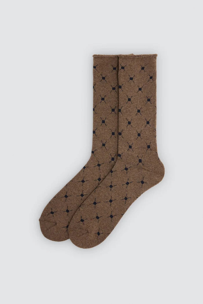 Calcetines térmicos hombre marrón sin puño