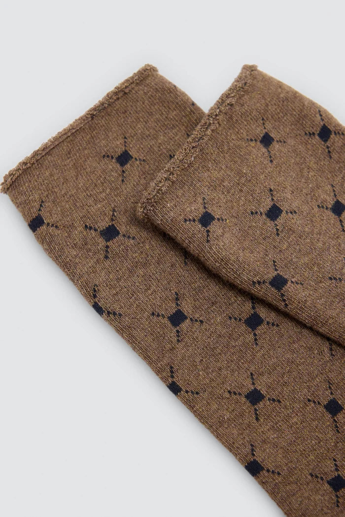 Calcetines térmicos hombre marrón sin puño