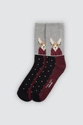 Calcetines hombre Ysabel Mora gato burdeos y gris