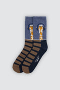 Calcetines hombre Ysabel Mora jirafa con auriculares azul