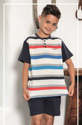 PIJAMA INFANTIL MANGA CORTA NIÑO A RAYAS