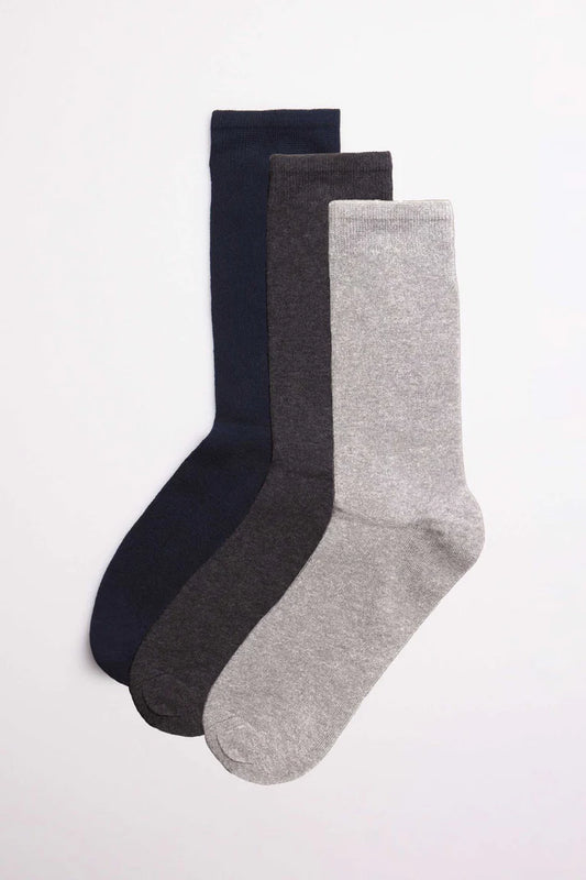 PACK-3 CALCETINES BASICOS A MEDIA CAÑA SIN PUÑO