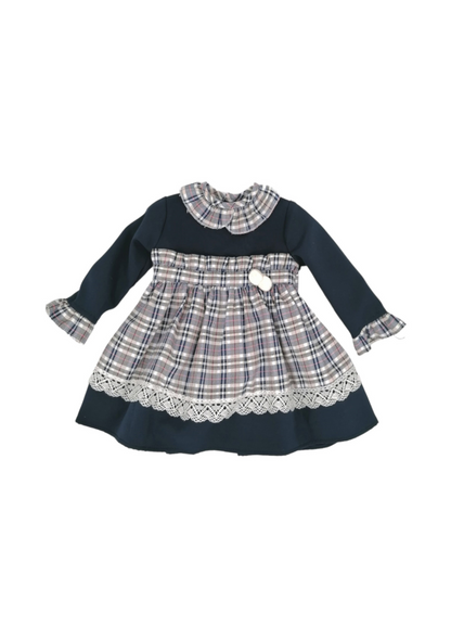 VESTIDO INFANTIL MANGA LARGA A CUADROS