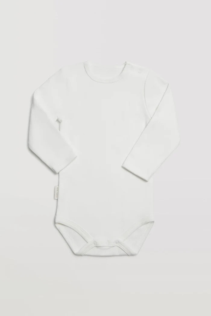 Body de bebé manga larga blanco con interior afelpado