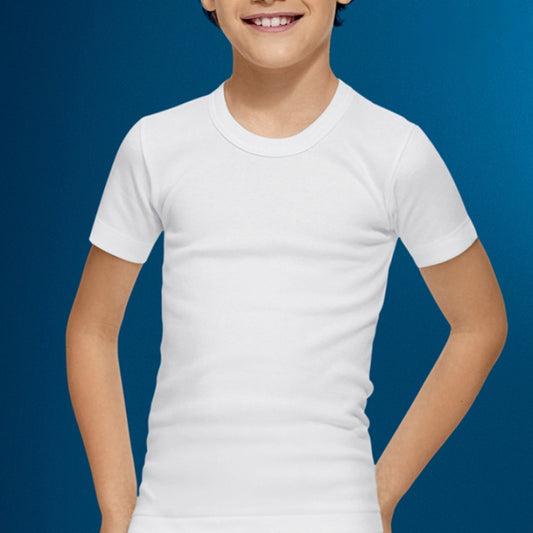 CAMISETA INTERIOR MANGA CORTA 100% ALGODÓN NIÑO