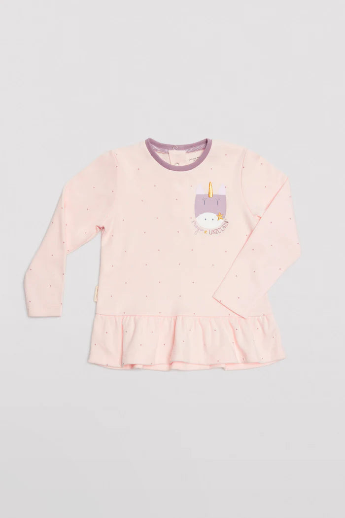 CONJUNTO 3 PIEZAS UNICORNIO MANGA LARGA BEBÉ NIÑA