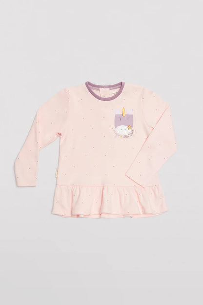 CONJUNTO 3 PIEZAS UNICORNIO MANGA LARGA BEBÉ NIÑA