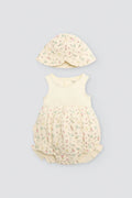 CONJUNTO RANITA DE BEBE CON TIRANTES Y GORRITO