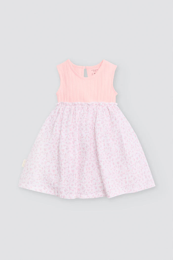 VESTIDO BEBÉ NIÑA SIN MANGAS FLORAL ROSE PRINT