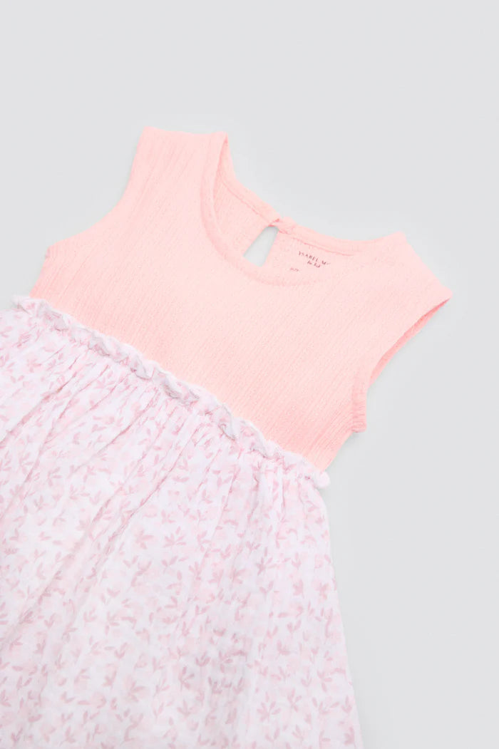VESTIDO BEBÉ NIÑA SIN MANGAS FLORAL ROSE PRINT