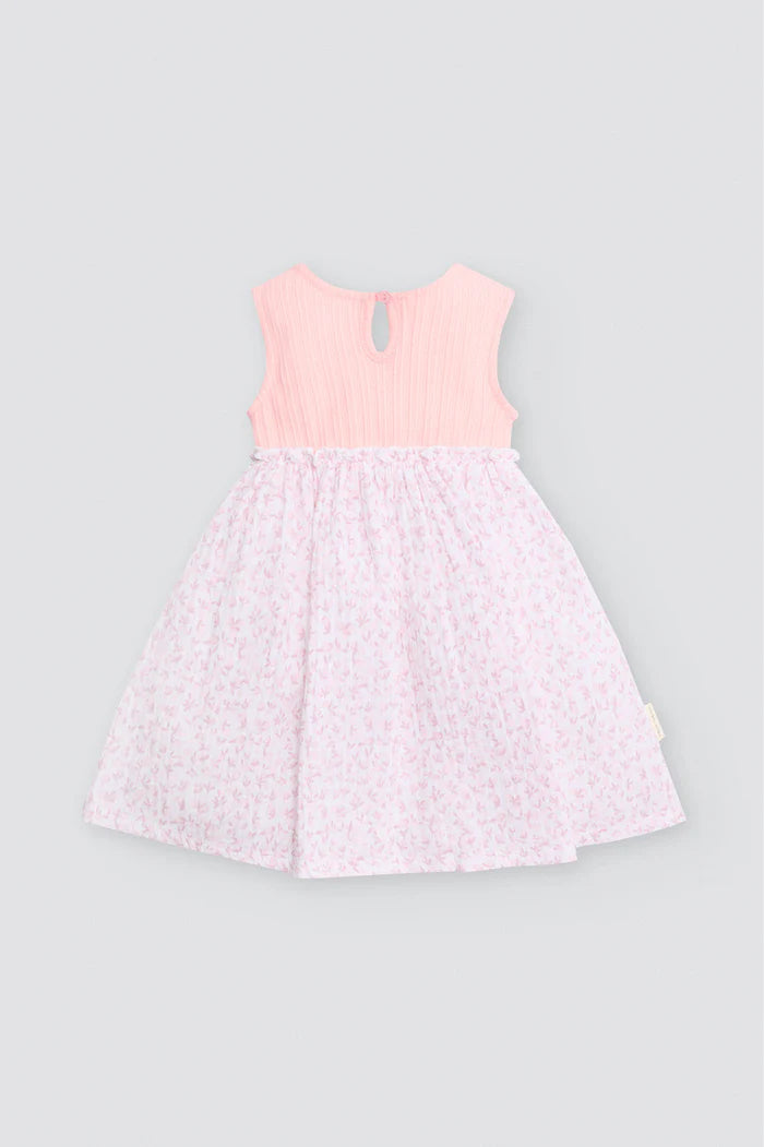 VESTIDO BEBÉ NIÑA SIN MANGAS FLORAL ROSE PRINT