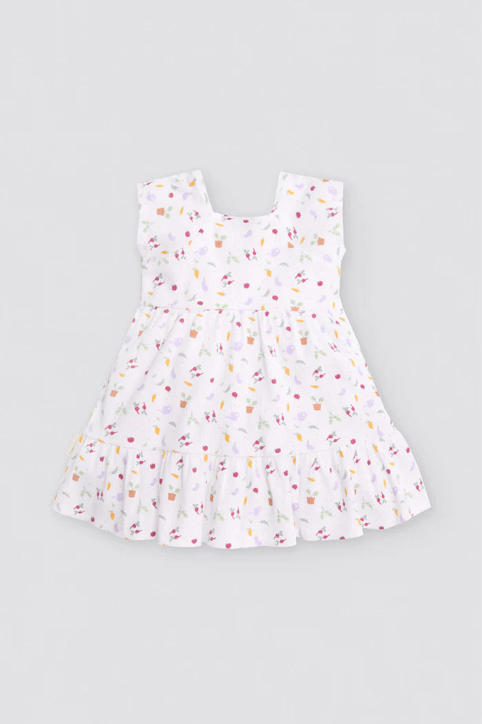 VESTIDO BEBÉ NIÑA SIN MANGAS VEGETABLES PRINT