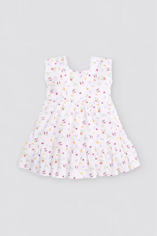 VESTIDO BEBÉ NIÑA SIN MANGAS VEGETABLES PRINT
