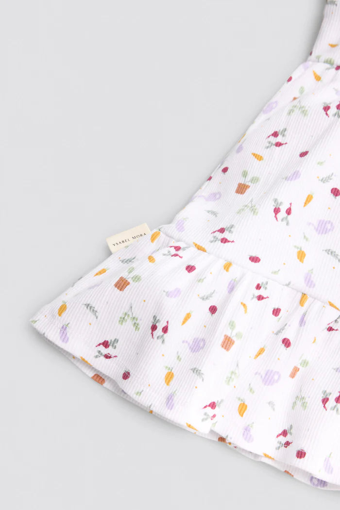VESTIDO BEBÉ NIÑA SIN MANGAS VEGETABLES PRINT