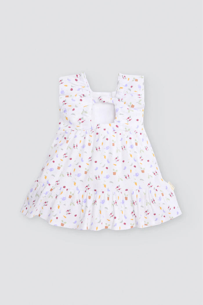 VESTIDO BEBÉ NIÑA SIN MANGAS VEGETABLES PRINT
