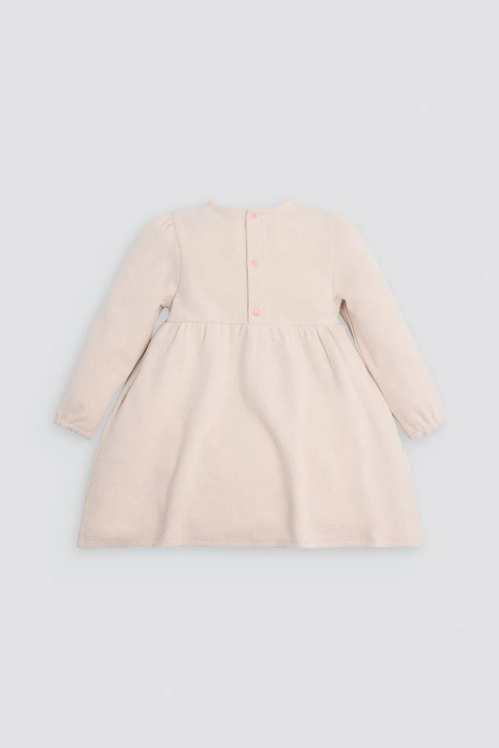 Vestido bebé niña Ysabel Mora beige con corazón texturizado