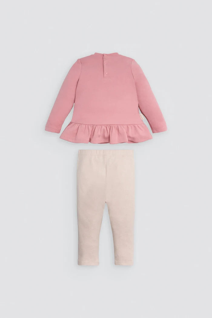 Conjunto bebé niña Ysabel Mora rosa con sudadera de gato y pantalón