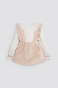 Conjunto bebé niña con falda de pana y camiseta cuello volante Ysabel Mora