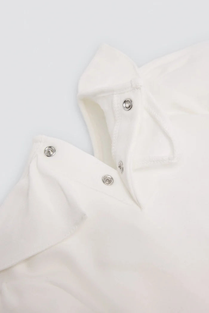 Conjunto bebé niña con falda de pana y camiseta cuello volante Ysabel Mora