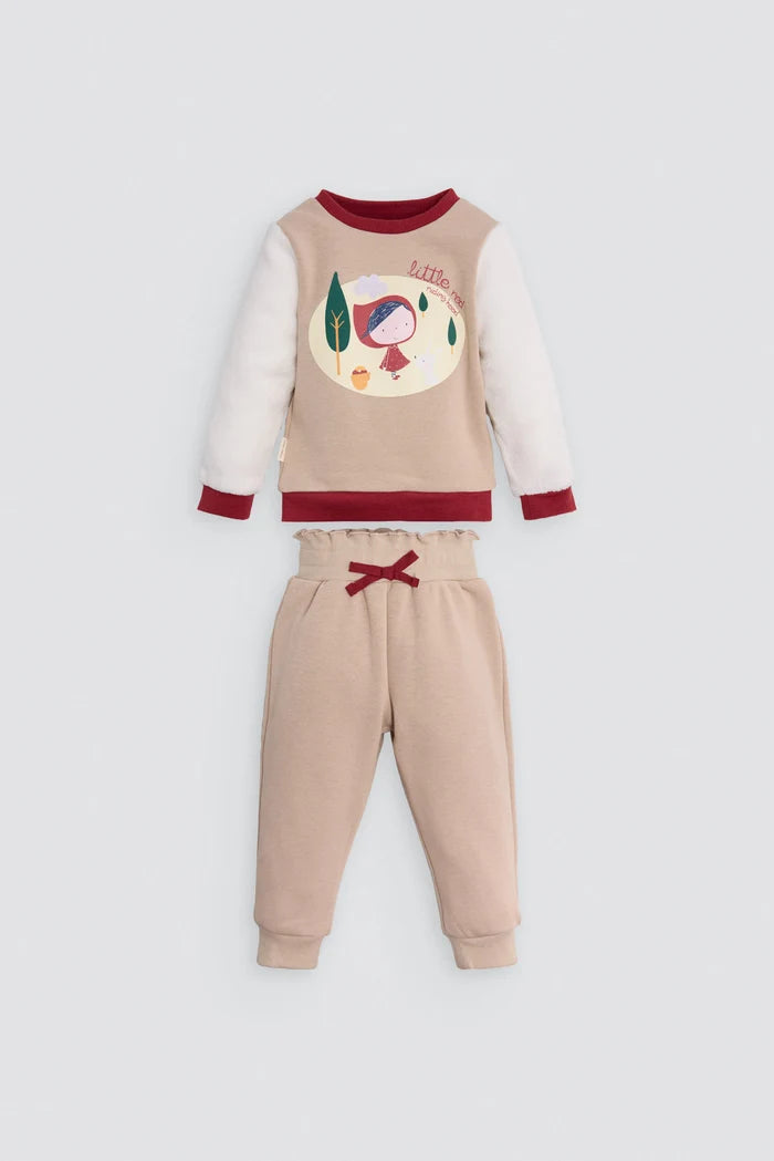 Conjunto bebé Ysabel Mora Caperucita Roja con sudadera afelpada y pantalón