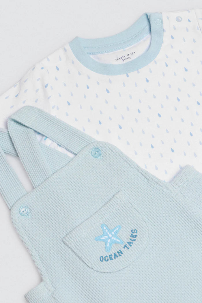 CONJUNTO DE BEBÉ CAMISETA Y PETO OCEAN TALES