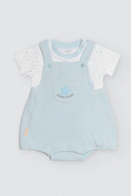 CONJUNTO DE BEBÉ CAMISETA Y PETO OCEAN TALES