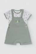 CONJUNTO BEBÉ PETO Y CAMISETA CORTA COCODRILO