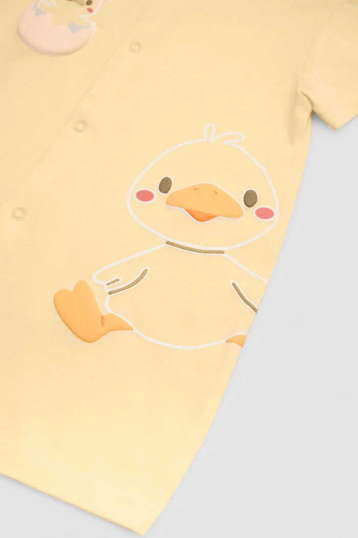 PELELE BEBÉ MANGA CORTA PATOS