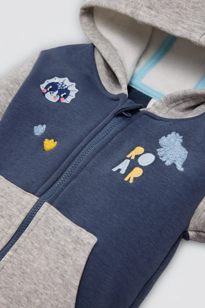 Conjunto de chándal bebé marino con cremallera y dinosaurios