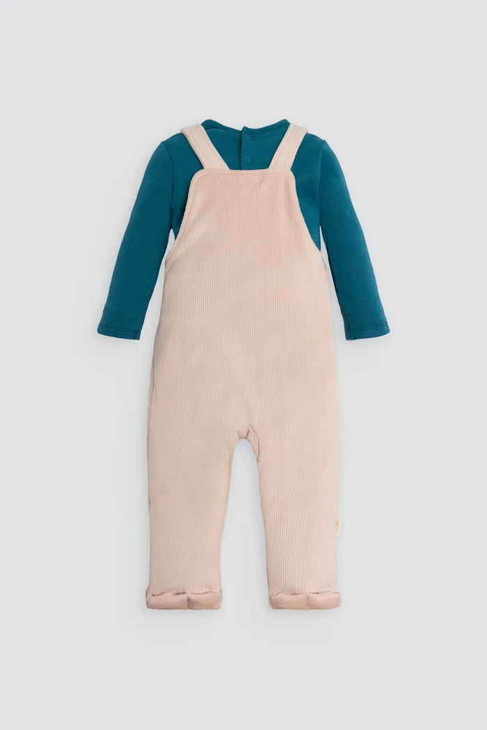 Conjunto pichi bebé Ysabel Mora de pana con camiseta manga larga