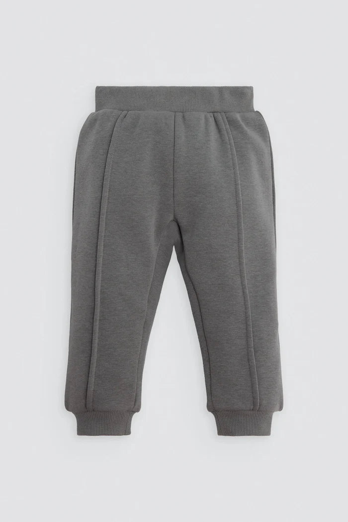 Conjunto bebé 3 piezas gris Woodland con chaleco, camiseta y pantalón jogger